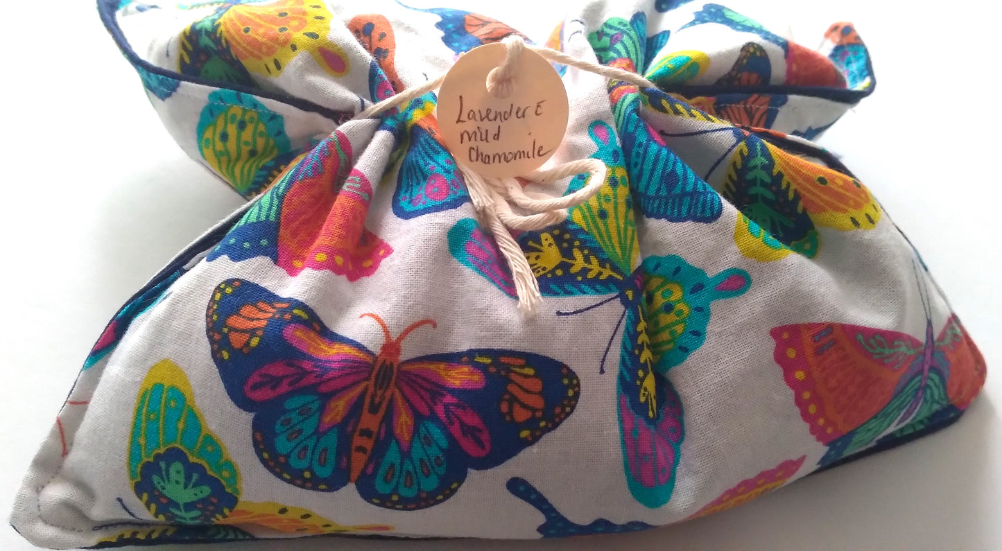 Butterfly Print Lavender Rice Therapy Bag