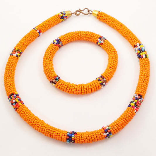 Tangerine Mosaic Jewelry Set