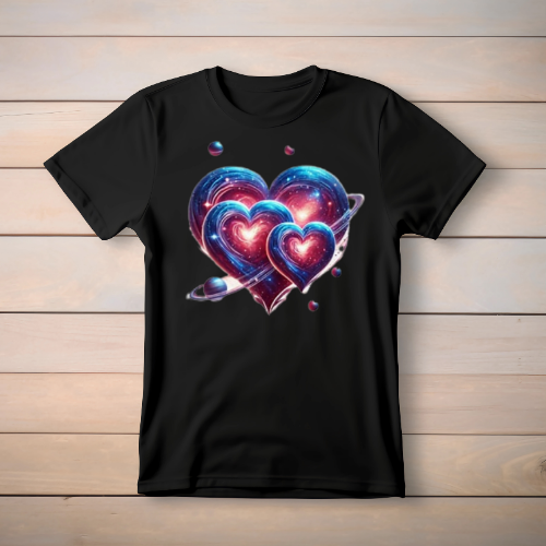Out of this world galaxy hearts tshirt