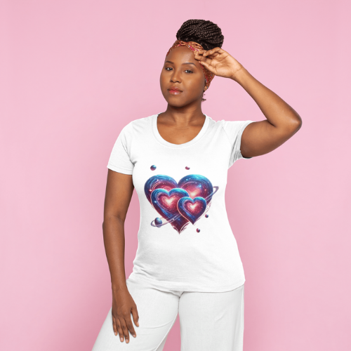 Out of this world galaxy hearts tshirt