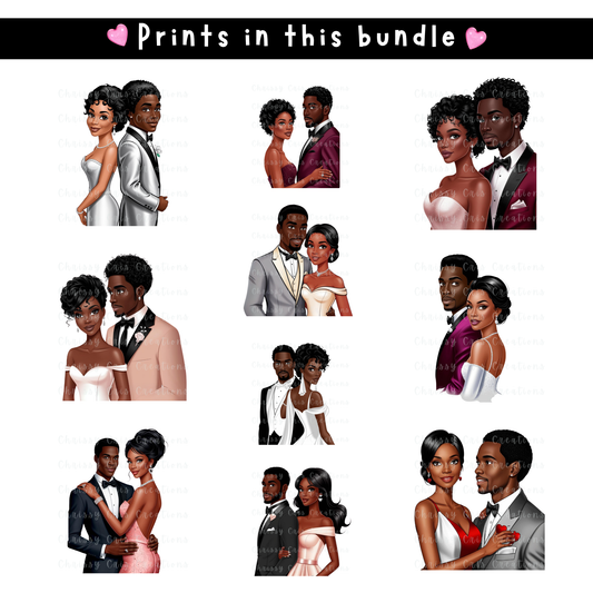African American Couple Clip Art Bundle