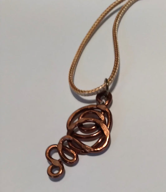 brown swirled aluminum necklace