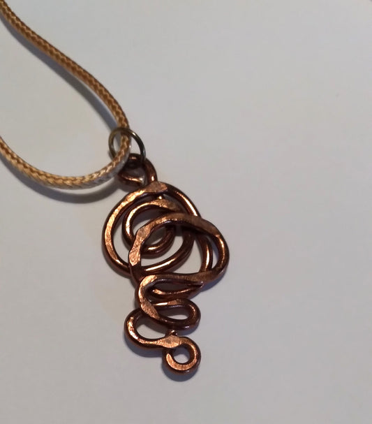 brown swirled aluminum necklace