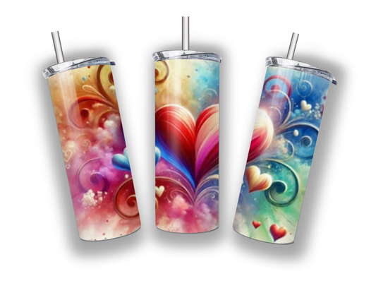 Hearts and Swirled tumbler