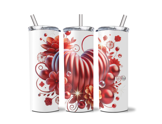 3D heart flower tumbler
