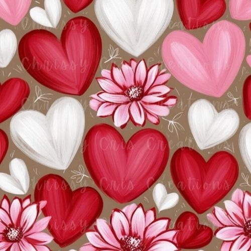 Valentine's hearts and flowers boho style tumbler design Bundle