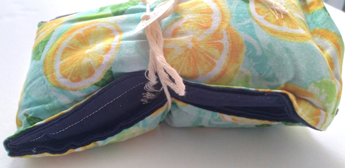 lemony print lavender scented rice therapy bag