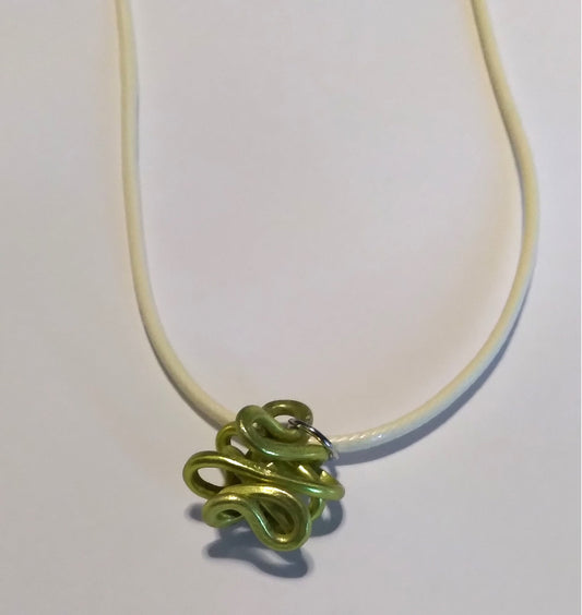 light green twisted aluminum necklace
