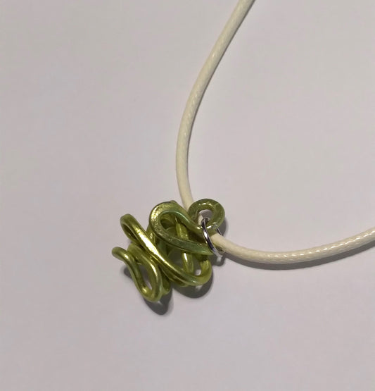 light green twisted aluminum necklace