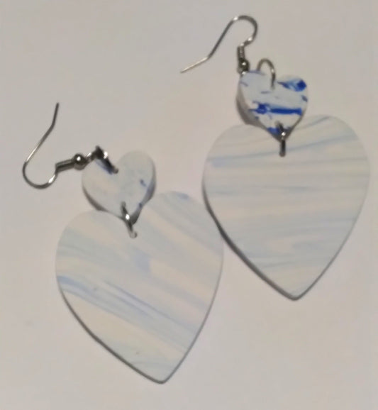 pastel blue polymer dangle earrings