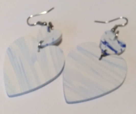 pastel blue polymer dangle earrings