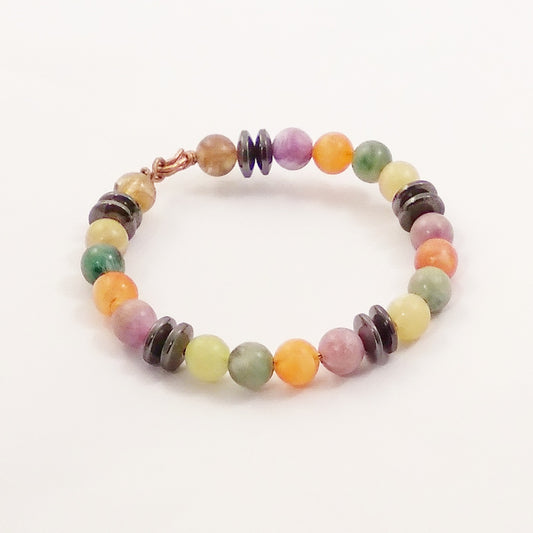 Pastel Harmony Magnetic Hematite Bracelet