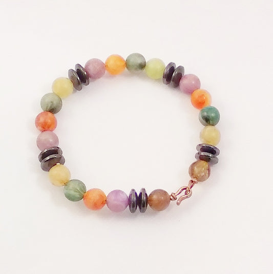 Pastel Harmony Magnetic Hematite Bracelet