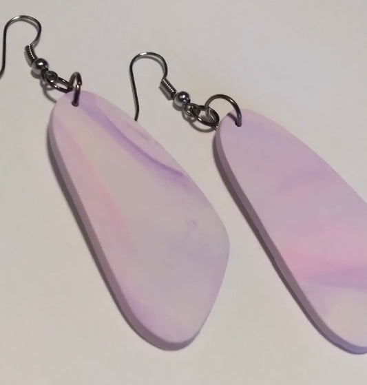 pastel pinks and purples polymer clay earrings