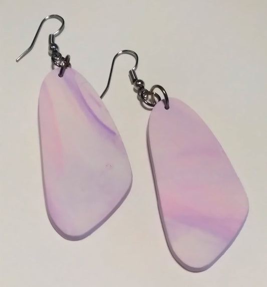 pastel pinks and purples polymer clay earrings