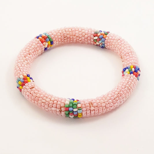 Pink Blossom Beaded Bracelet