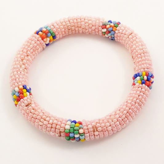 Pink Blossom Beaded Bracelet