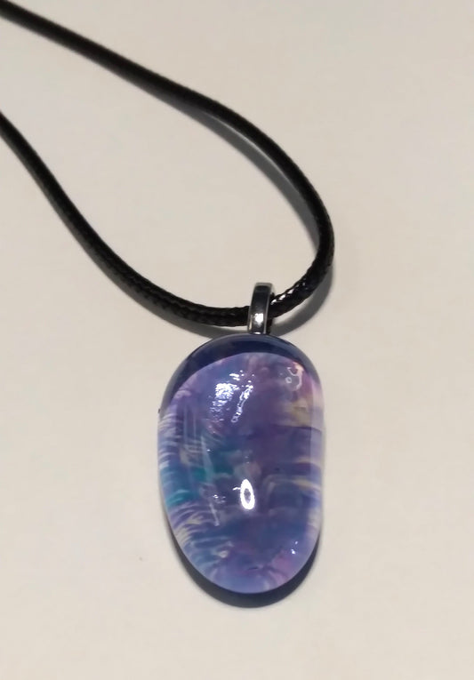 purple and blue glass gem necklace