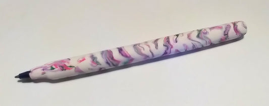 purple pinks green polymer clay pen