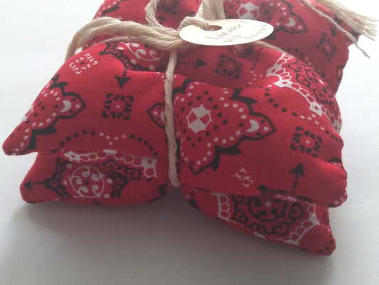 red print lavender scented rice hand warmers