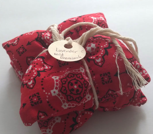 red print lavender scented rice hand warmers