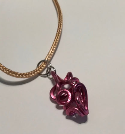 rose twisted aluminum necklace
