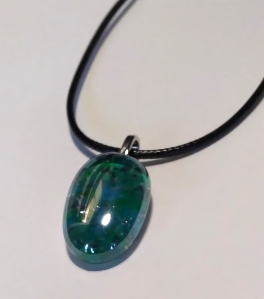 shades of deep sea glass gem necklace