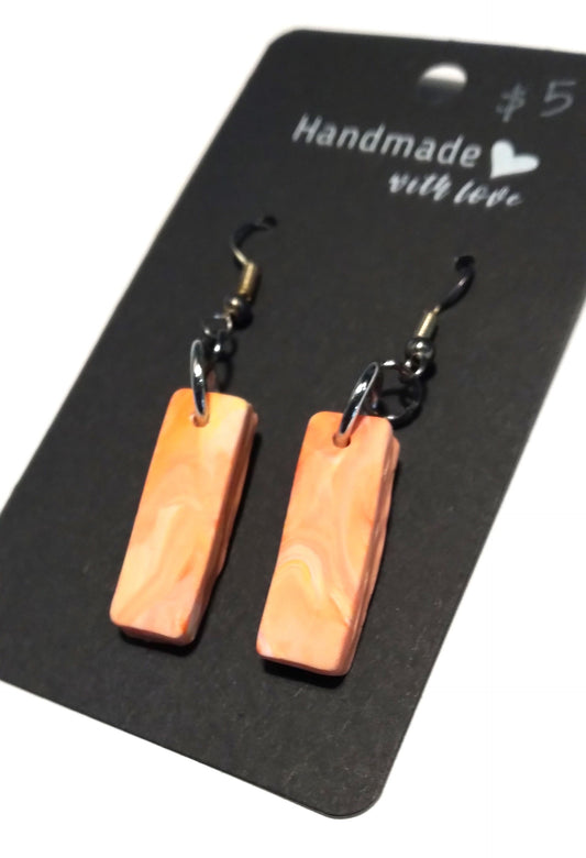 shades of orange polymer clay earrings