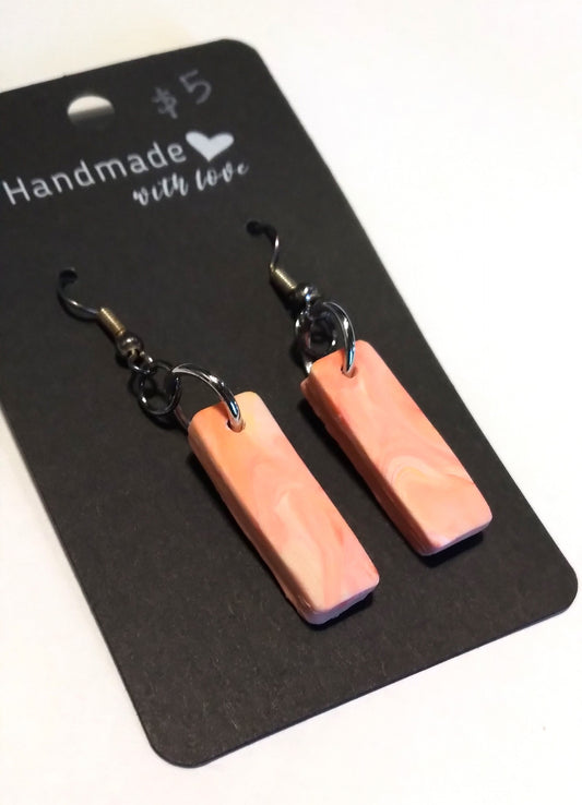 shades of orange polymer clay earrings