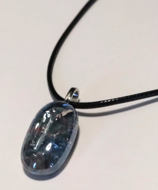 shades of space glass gem necklace
