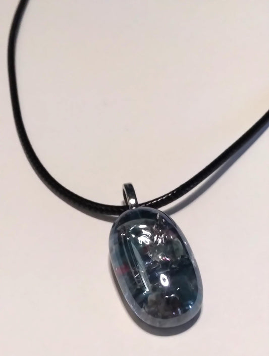 shades of space glass gem necklace