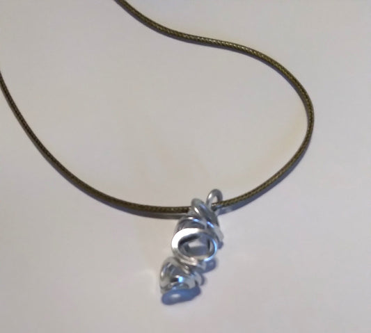silver aluminum twisted necklace