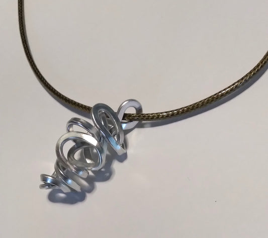 silver aluminum twisted necklace
