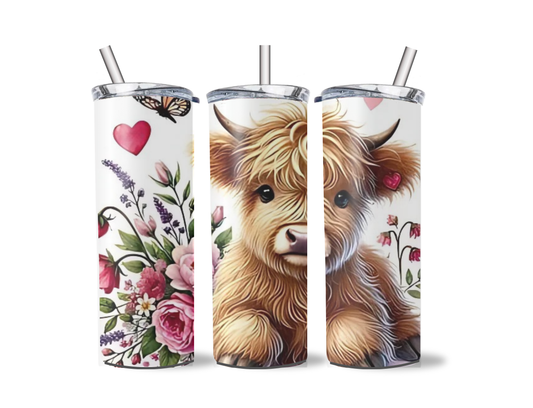 Highland calf in a Garden Tumbler