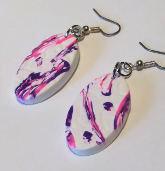 white, purple, pink polymer clay